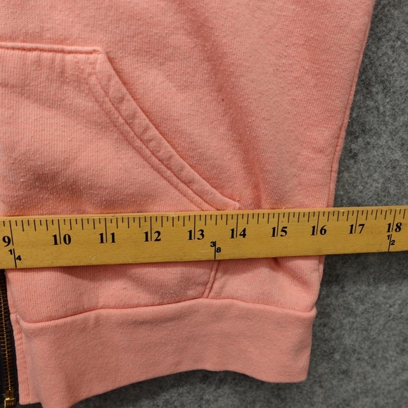 Aviator Nation Hoodie Womens XS Pink Crop 5 Stripe Rainbow Logo Fleece USA Made - Picture 6 of 15